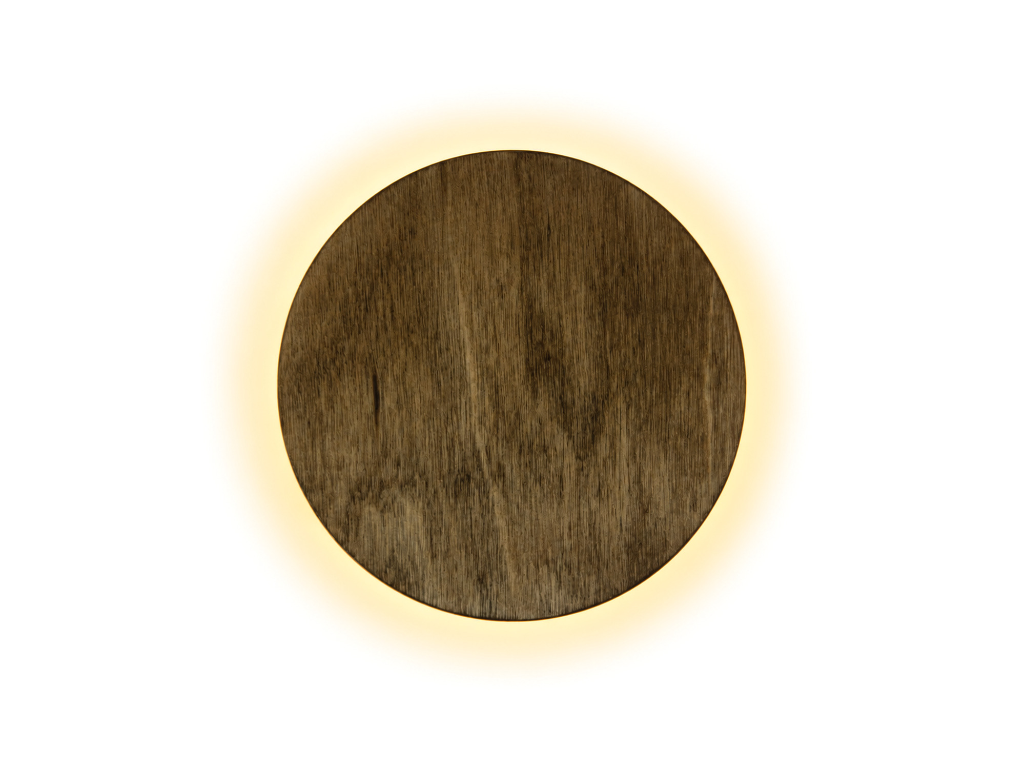 Kinkiet Drop LED Wood okrągły z podświetleniem 4 W na białym tle