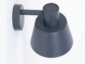 Miniaturka 10 - Kinkiet Dunka antracytowy, widok stalowej rozety i klosza z góry