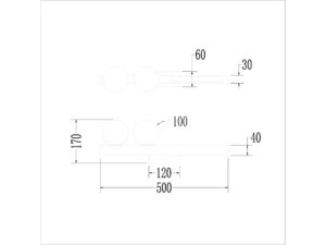 Miniaturka 2 - Kinkiet LED Elotia czarny 13 W i 2×G9 50 cm – zdjęcie 3