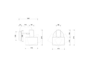 Miniaturka 4 - Kinkiet ENKEL W – rysunek techniczny i wymiary