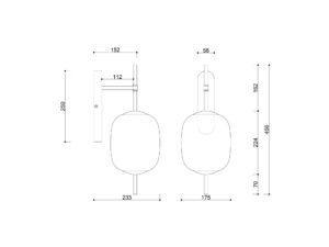 Miniaturka 5 - Kinkiet EPLI MINI W czarny – rysunek wymiarowy oprawy