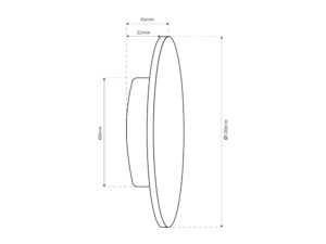 Miniaturka 2 - Rysunek wymiarowy kinkietu Falano LED 9 W o średnicy 12 cm