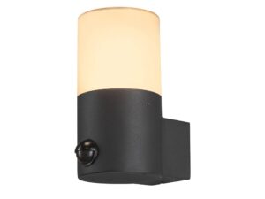 Miniaturka 1 - Kinkiet Grafit Round Sensor, ujęcie z boku i satynowany klosz