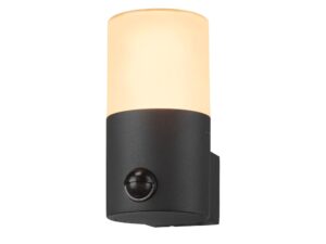 Miniaturka 2 - Antracytowy kinkiet Grafit Round Sensor z czujnikiem ruchu z przodu