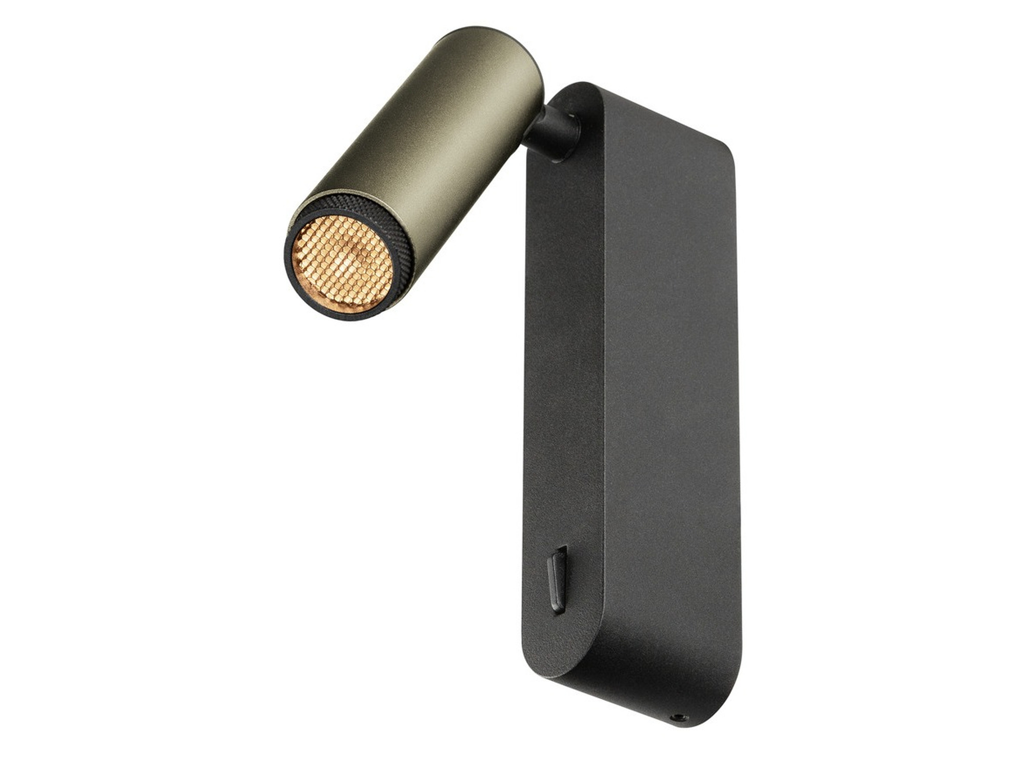 Brązowo-czarny kinkiet Grip! S LED z metaliczną głowicą