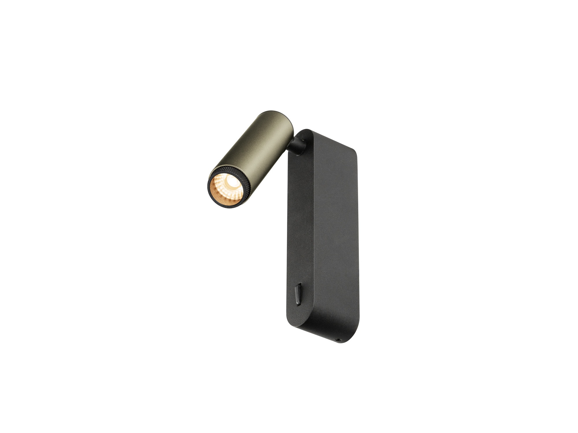 Kinkiet Grip! S brązowo-czarny – zbliżenie na źródło LED