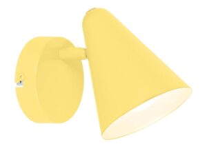 Miniaturka 3 - Kinkiet Helereta bananowy z metalowym kloszem w kształcie stożka