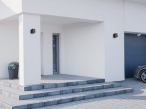 Miniaturka 3 - Kinkiety Ilvada 1×GU10 przy wejściu do nowoczesnego domu