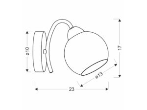 Miniaturka 1 - Kinkiet Kamivela rysunek wymiarowy 17 na 23 cm