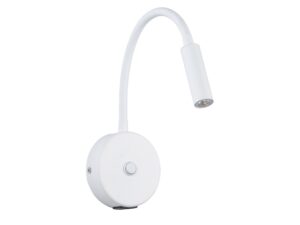 Miniaturka 2 - Biały kinkiet Lagos USB z elastycznym ramieniem na białym tle