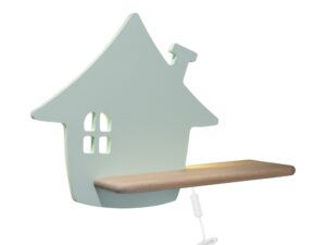 Miniaturka 2 - Kinkiet LED domek miętowy z półką i jasnym przewodem