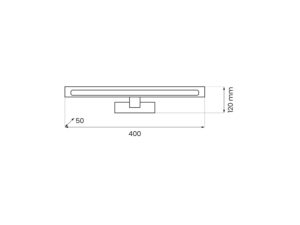 Miniaturka 10 - Rysunek wymiarowy kinkietu LED Isodena 40 cm