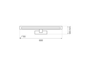 Miniaturka 11 - Rysunek wymiarowy kinkietu LED Isodena 60 cm