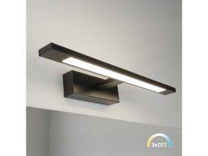 Miniaturka 1 - Czarny kinkiet LED Isodena 40 cm w aranżacji wnętrza