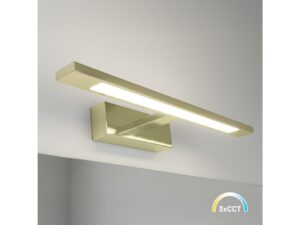 Miniaturka 9 - Złoty kinkiet LED Isodena 40 cm w aranżacji wnętrza