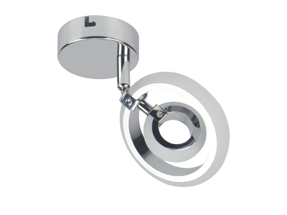 Kinkiet LED Loritela chromowany 6 W z ruchomymi ringami