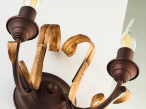 Miniaturka 3 - Kinkiet Lima z ornamentami stare złoto widok ukośny