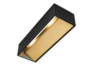 Miniaturka 2 - Kinkiet Logs In L LED czarno-złoty – prostokątna oprawa ścienna 30 cm