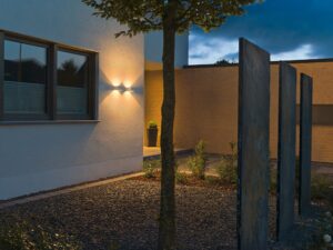 Miniaturka 3 - Kinkiet Logs Wall LED biały, aranżacja elewacji