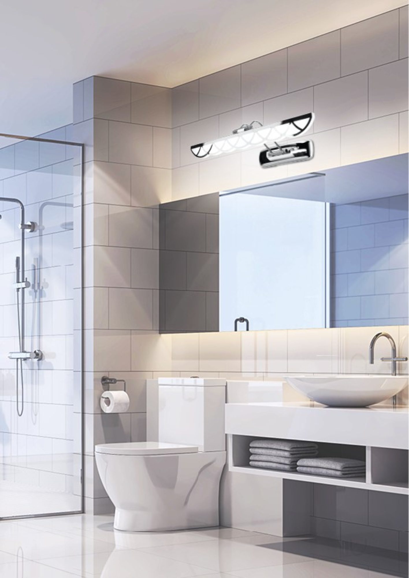 Kinkiet Loredio LED chromowany w dodatkowym ujęciu producenta