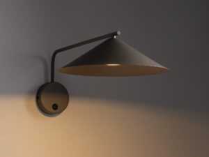 Miniaturka 3 - Ciemnobrązowy kinkiet Lume M z metalowym kloszem w aranżacji