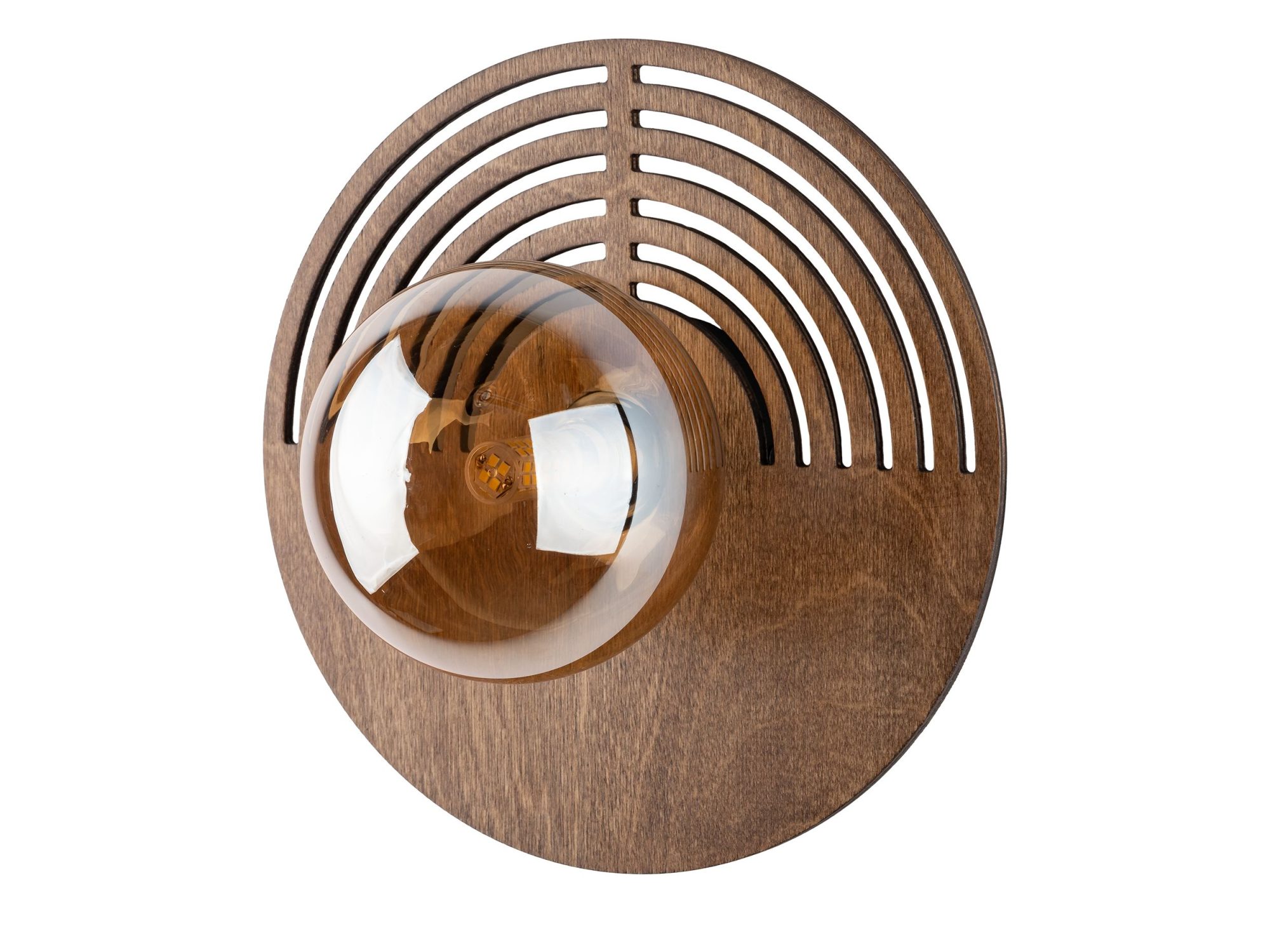 Kinkiet Lunar Wood dąb brązowy 25 cm z jednym gniazdem G9 na białym tle