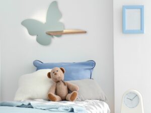 Miniaturka 10 - Miętowy kinkiet motyl LED w pokoju dziecięcym