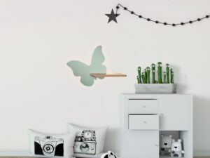 Miniaturka 13 - Miętowy kinkiet motyl LED z przewodem w dodatkowym ujęciu