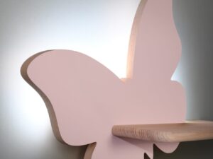 Miniaturka 12 - Kinkiet dziecięcy motyl różowy na ścianie w aranżacji