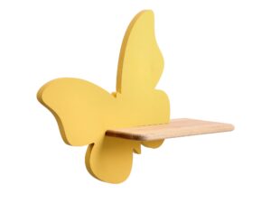 Miniaturka 3 - Żółty kinkiet motyl LED na białym tle
