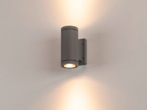 Miniaturka 5 - Antracytowy kinkiet Myra w aranżacji oświetlenia góra dół na ścianie