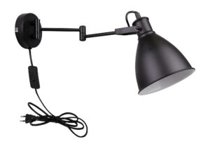 Miniaturka 4 - Kinkiet Narovo czarny z przewodem włącznikiem i wtyczką