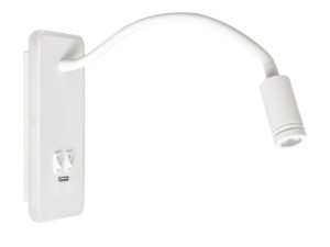 Miniaturka 6 - Kinkiet Neridona biały 20 cm z elastycznym ramieniem i USB