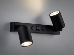 Miniaturka 3 - Czarny kinkiet Nex USB w aranżacji wnętrza