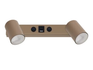 Miniaturka 1 - Kinkiet Nex USB w kolorze piaskowego beżu, widok produktu