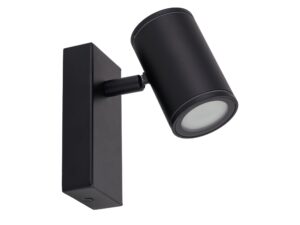 Miniaturka 4 - Kinkiet Nexo GU10 IP44 czarny z regulowanym cylindrycznym reflektorem na białym tle