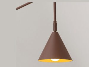 Miniaturka 3 - Kinkiet NOREN brązowy – stożkowy klosz ze światłem