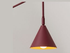 Miniaturka 3 - Kinkiet NOREN burgund – stożkowy klosz ze światłem