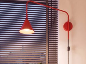 Miniaturka 11 - Kinkiet NOREN czerwony przy oknie – zbliżenie