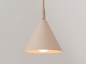 Miniaturka 3 - Kinkiet NOREN taupe – stożkowy klosz ze światłem