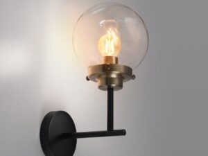 Miniaturka 3 - Kinkiet Oratona świecący w szklanym kloszu na ścianie