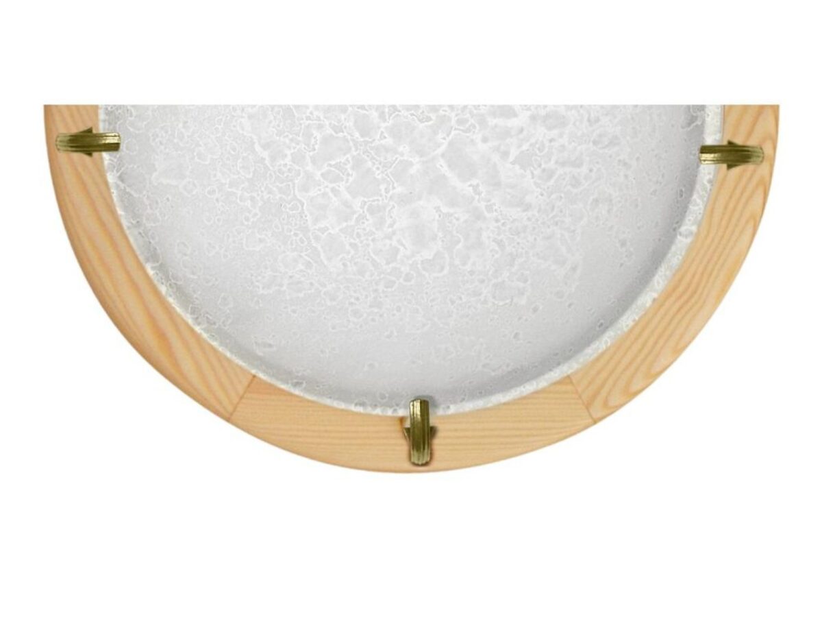 Kinkiet Palomino półokrągły 30 cm drewno i szkło
