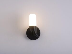Miniaturka 4 - Kinkiet Peresona czarny LED świecący na ścianie