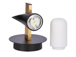 Miniaturka 3 - Elementy kinkietu Peresona z czarną metalową obudową i białą osłoną LED