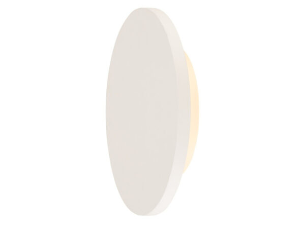 Biały gipsowy kinkiet Plastra LED 26 cm w ujęciu bocznym
