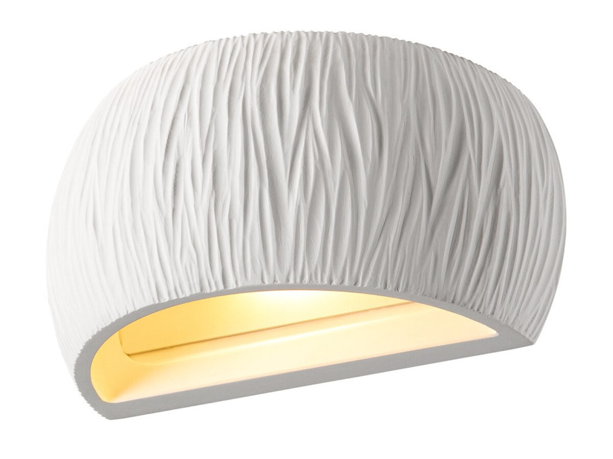 Kinkiet gipsowy Plastra WL Curved Curtain R7s biały