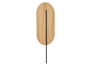 Miniaturka 1 - Kinkiet ROKKE WOOD dębowy z czarną metalową listwą, packshot na białym tle
