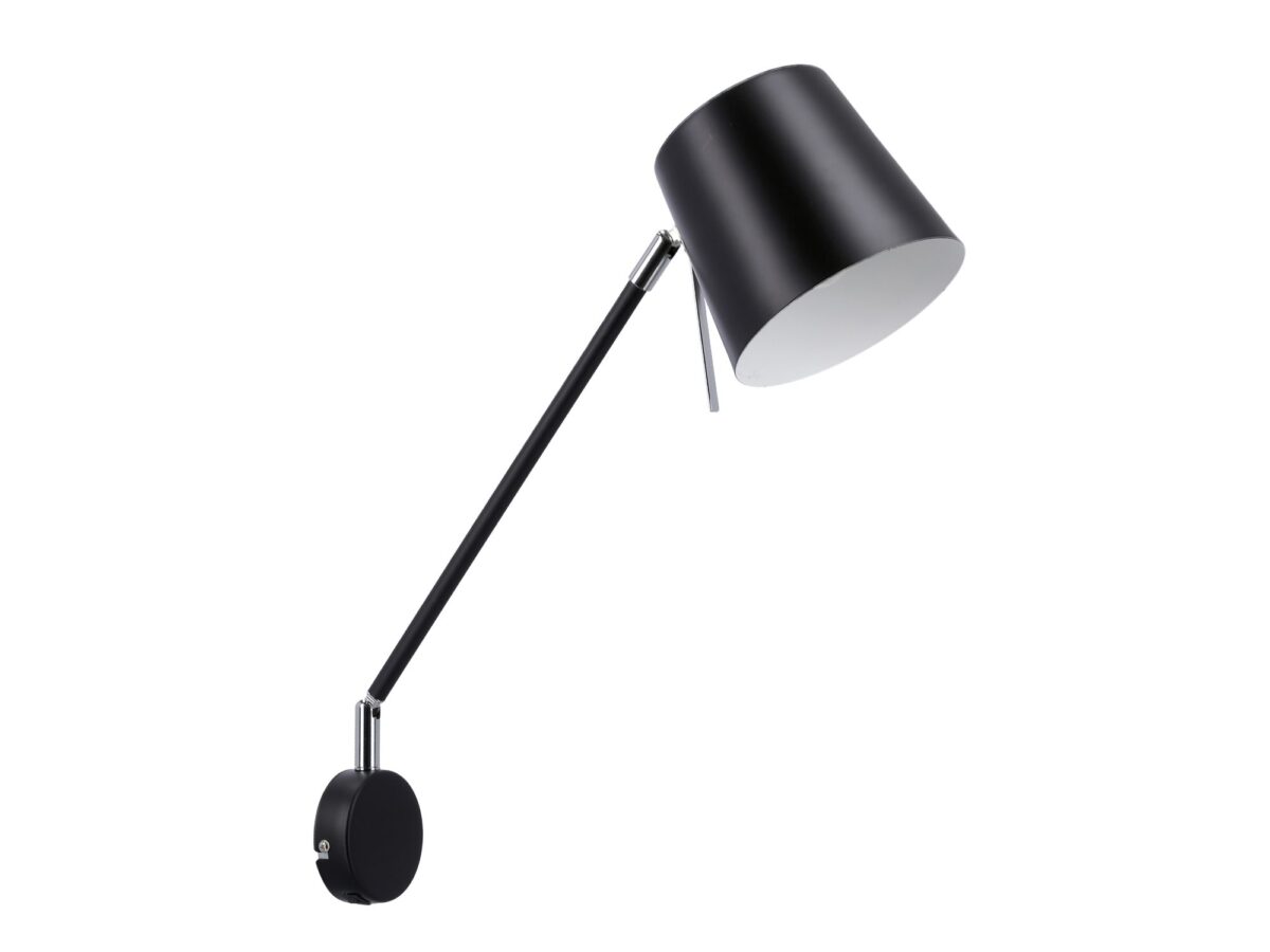Kinkiet regulowany z metalowym kloszem Romidano 41,5 cm czarny