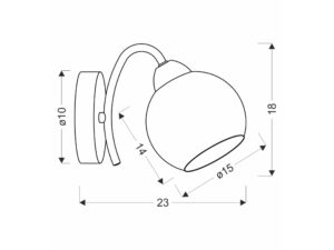 Miniaturka 1 - Kinkiet Salovina z wymiarami na rysunku technicznym