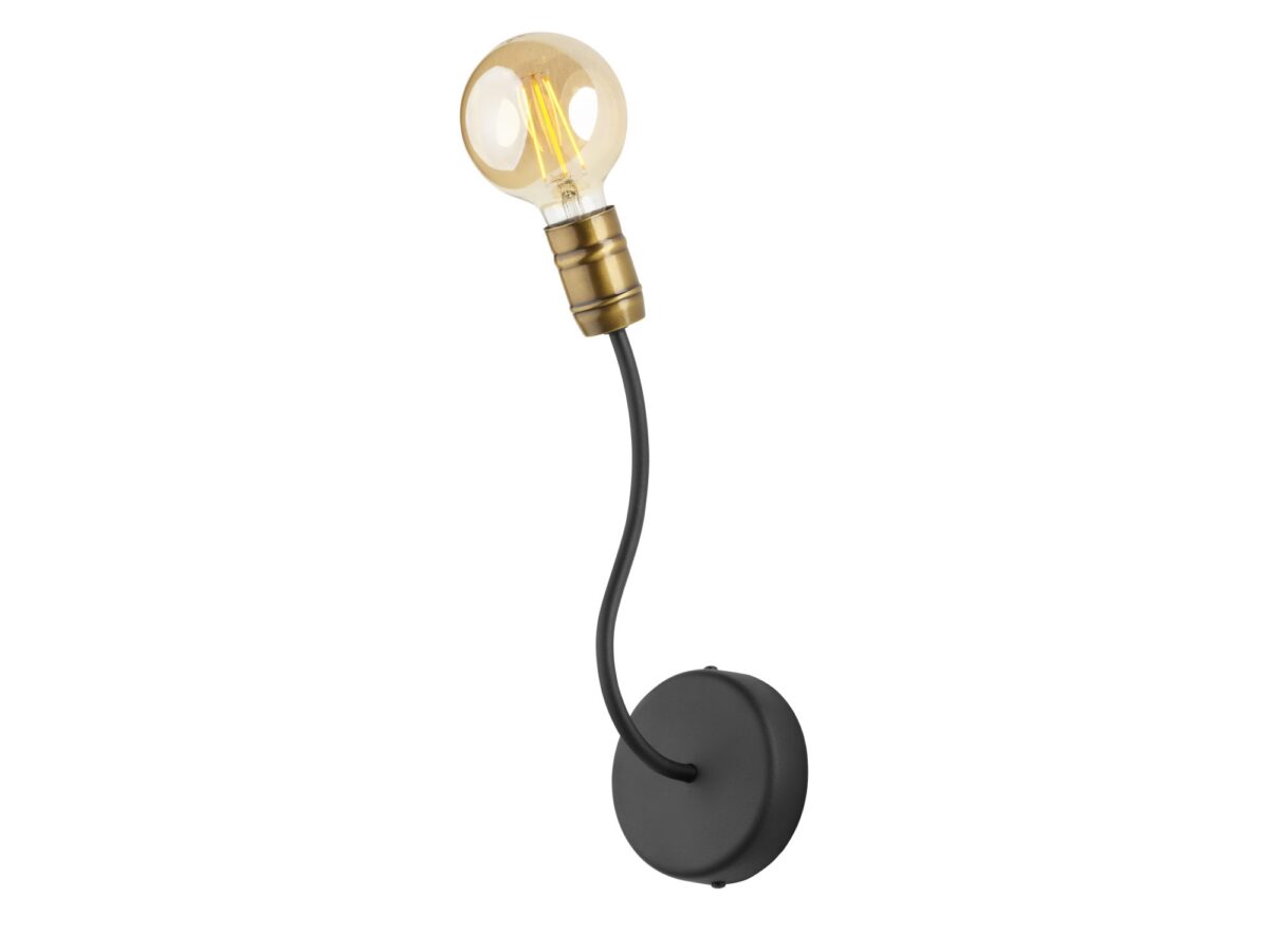 Kinkiet Luce 12 cm – czarny ze złotą oprawką